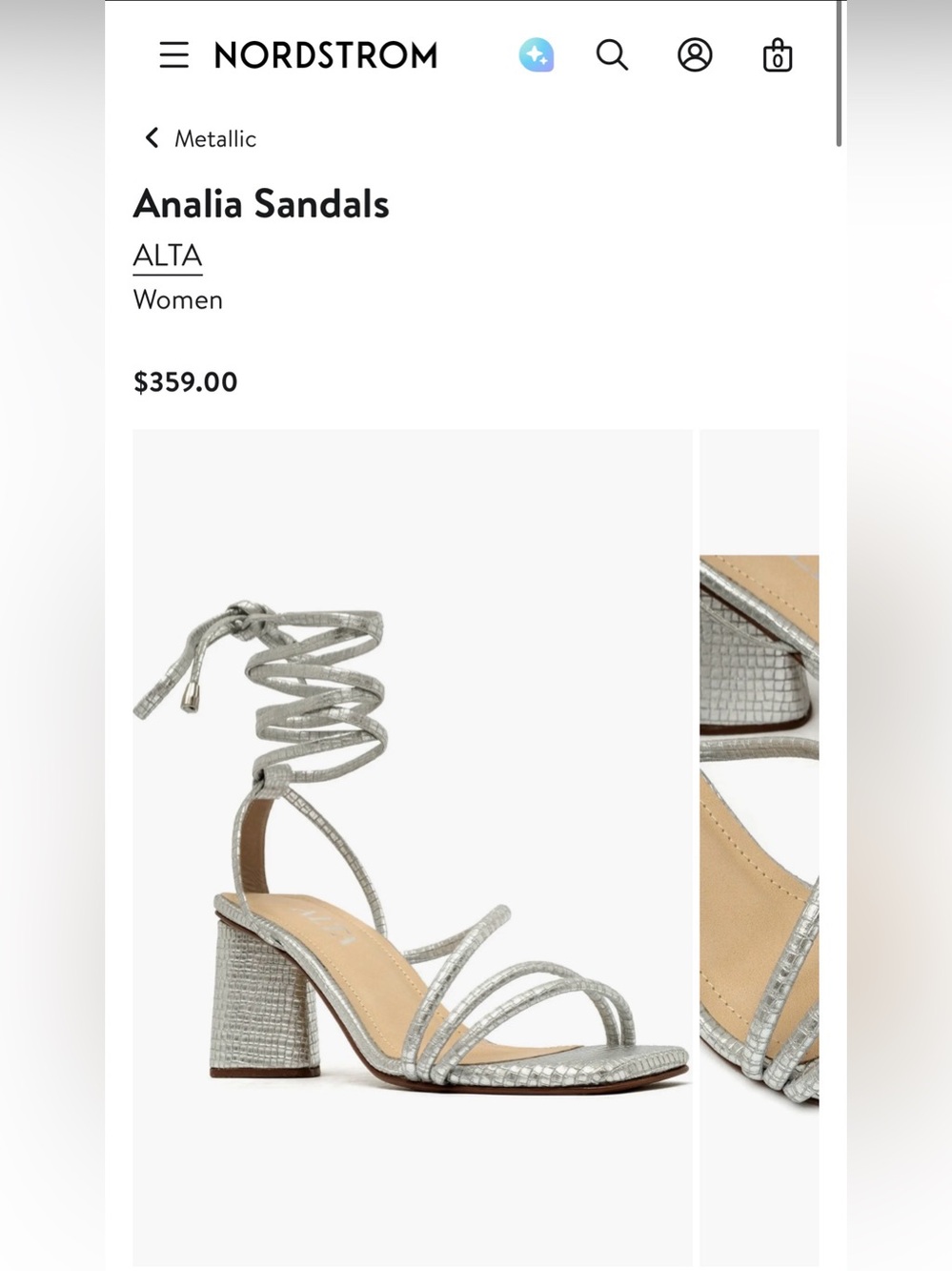 Analia ALTA Metallic Silver Strappy Sandals